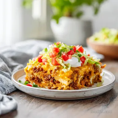 Walking Taco Casserole 2 in 40 Minutes for 8 Servings Recipe Card
