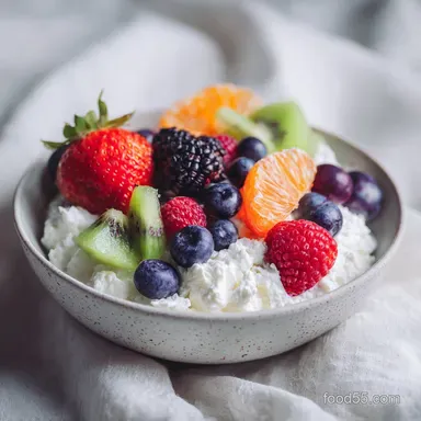 Cottage Cheese Recipe with Fresh Fruit in 5 Minutes Recipe Card