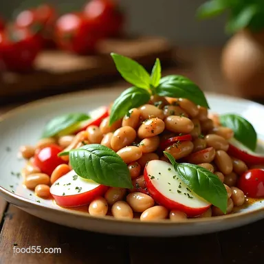 My GoTo White Bean Caprese Salad Easy NoCook ProteinPacked Lunch Recipe Card