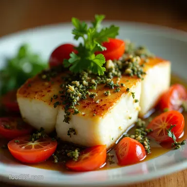 Easy Mediterranean Sea Bass Roast with LemonHerb Gremolata Recipe Card