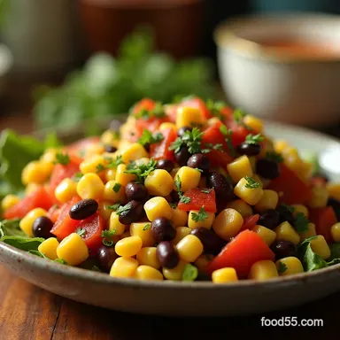 The Best Southwestern Black Bean Salad Recipe with Citrus Dressing Recipe Card