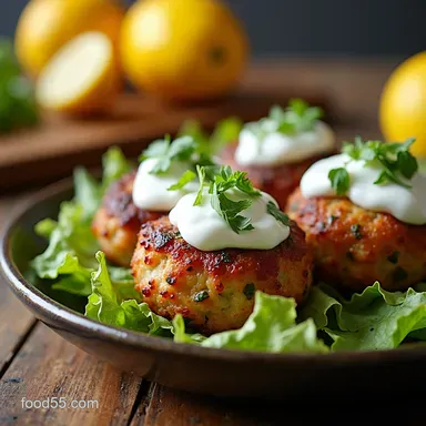 Healthy Greek Turkey Meatballs with Feta Lemon Zest Recipe Card