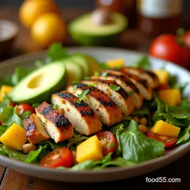 Grilled Chicken Avocado Mango Salad My Easy Weeknight Favorite Recipe Card