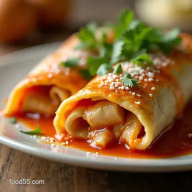 FamilyFavorite LOW CARB CHICKEN ENCHILADA ROLL Easy Weeknight Bake Recipe Card