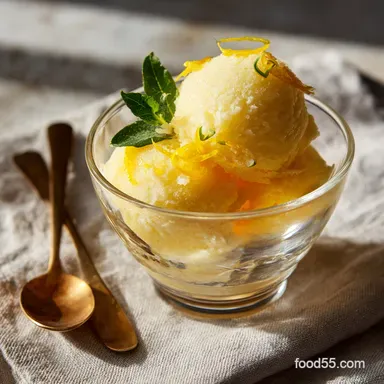 Honey Lemon Sorbet: Bright, Zingy Dessert Recipe Recipe Card