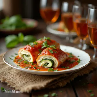 Easy Chicken Rollatini Stuffed with Zucchini Mozzarella Recipe Card