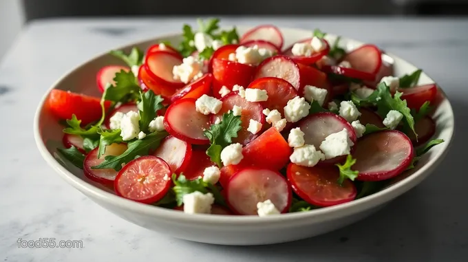 Crisp Watermelon Radish Salad with Citrus Vinaigrette