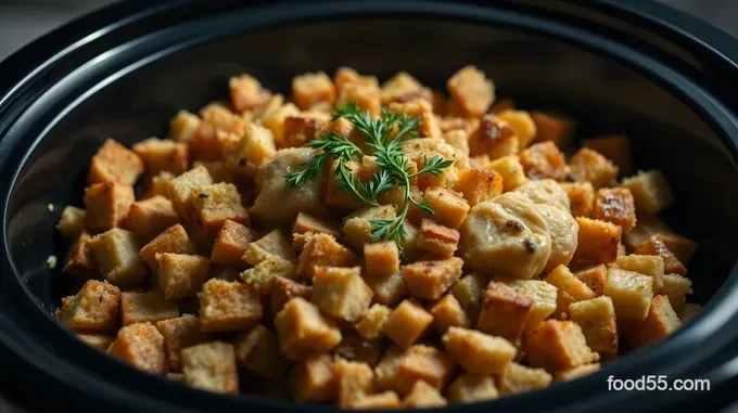 Hearty Crock Pot Stuffed Chicken with Savory Bread Stuffing