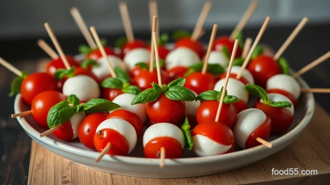 Mini Caprese Skewers with Balsamic Glaze