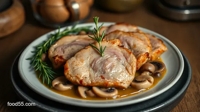 Pheasant Sous Vide with Mushroom and Herb Sauce