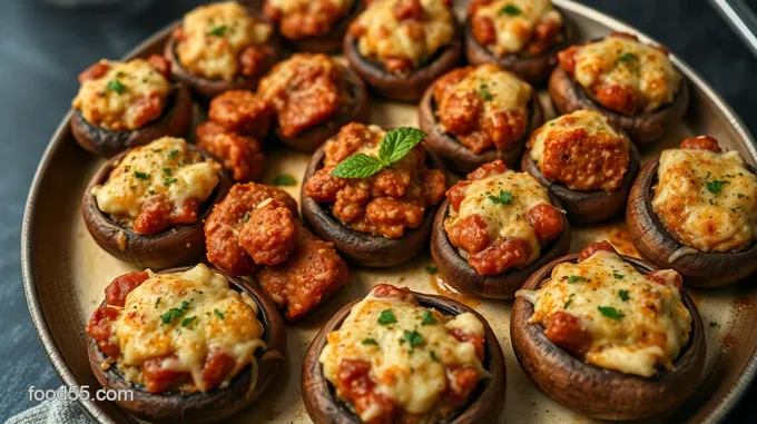 Savory Stuffed Mushrooms with Sausage and Cream Cheese