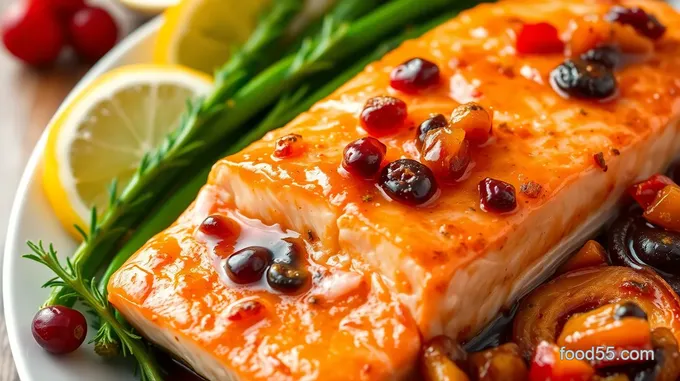 Sweet and Savory Dried Fruit-Glazed Salmon