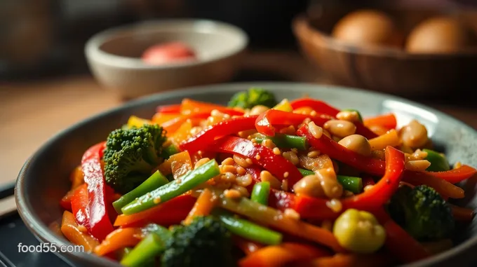 Vibrant Vegetable Stir-Fry with Peanut Sauce