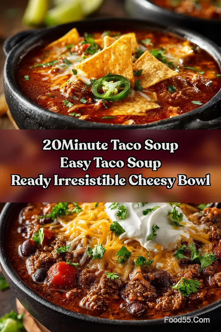 20Minute Taco Soup Easy Taco Soup Ready Irresistible Cheesy Bowl