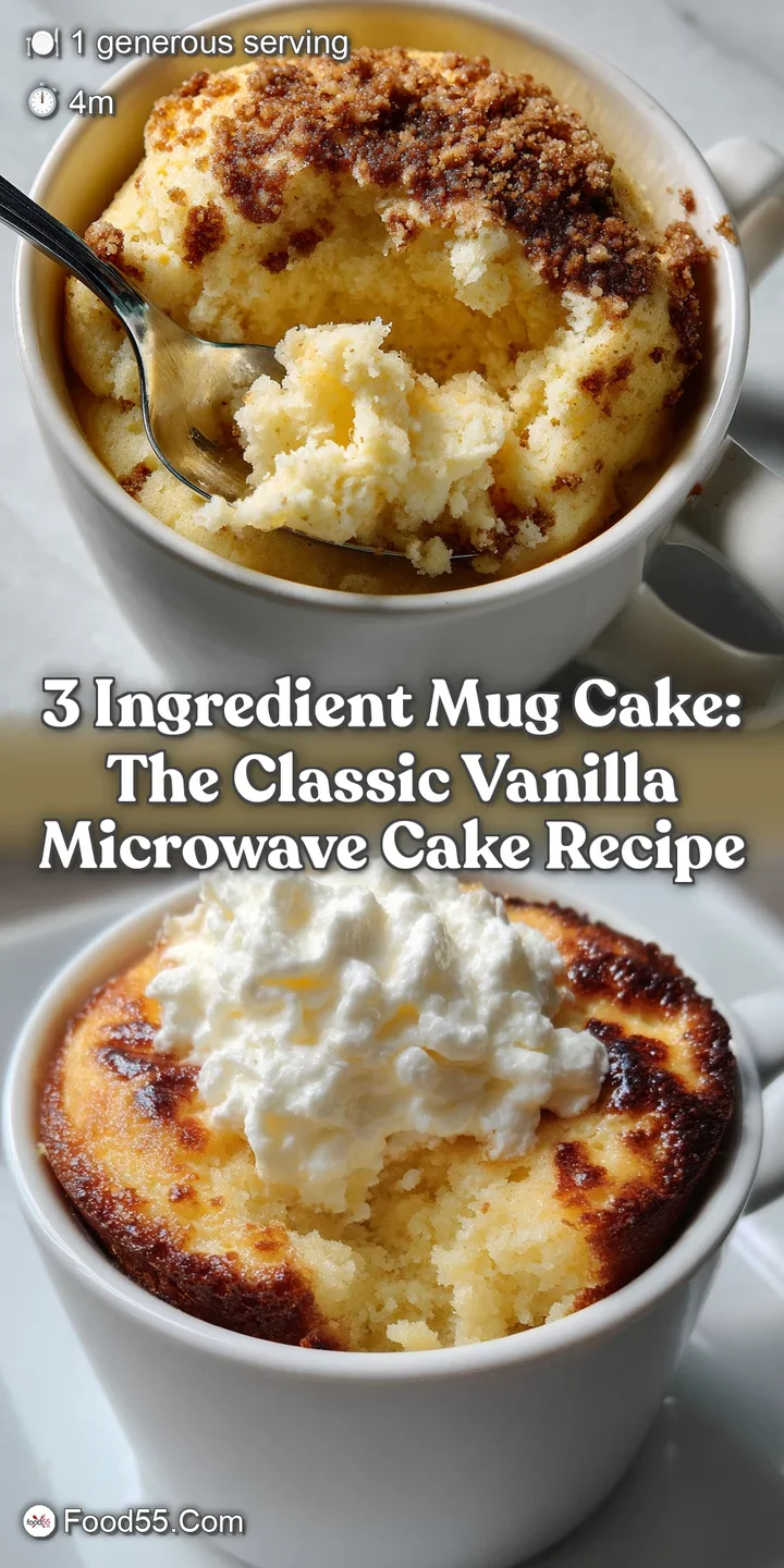 3 Ingredient Mug Cake: The Classic Vanilla Microwave Cake Recipe