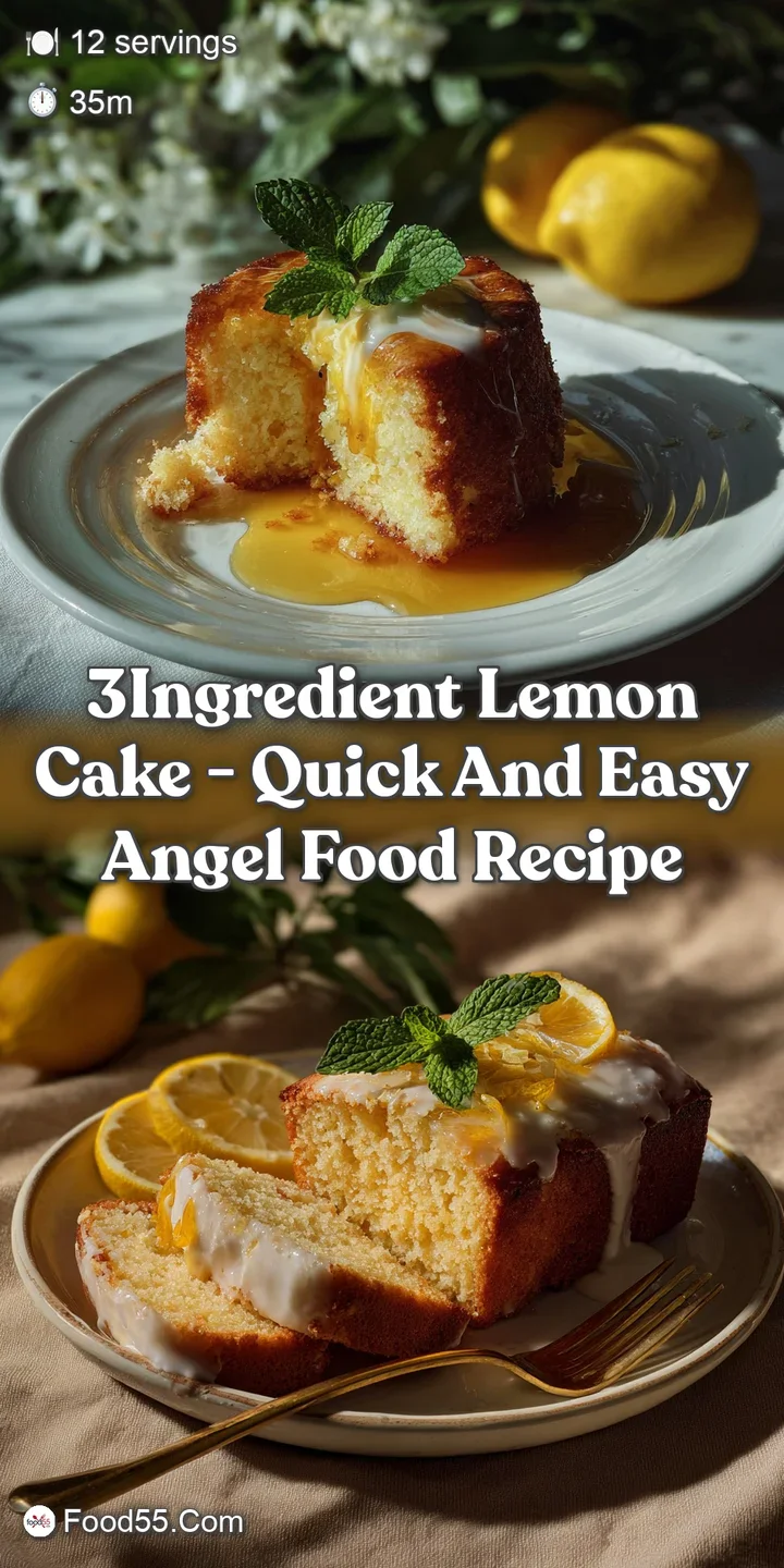 3Ingredient Lemon Cake - Quick and Easy Angel Food Recipe