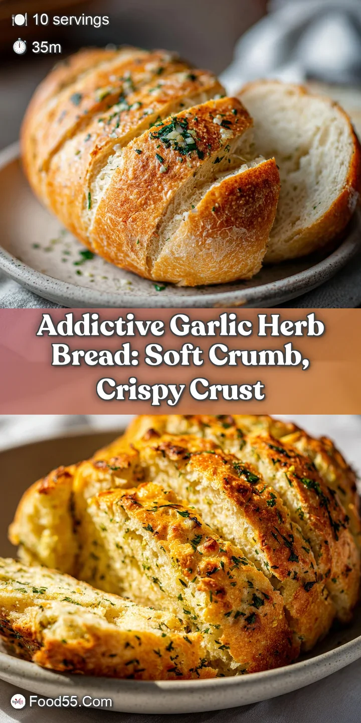Close-up captures the irresistible texture of golden, crusty bread, flecked with herbs and glistening with infused garlic ...