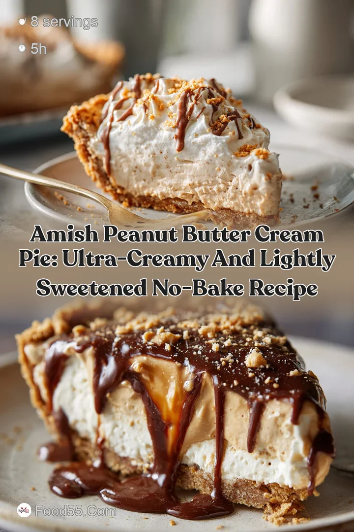 Amish Peanut Butter Cream Pie: Ultra-Creamy and Lightly Sweetened No-Bake Recipe