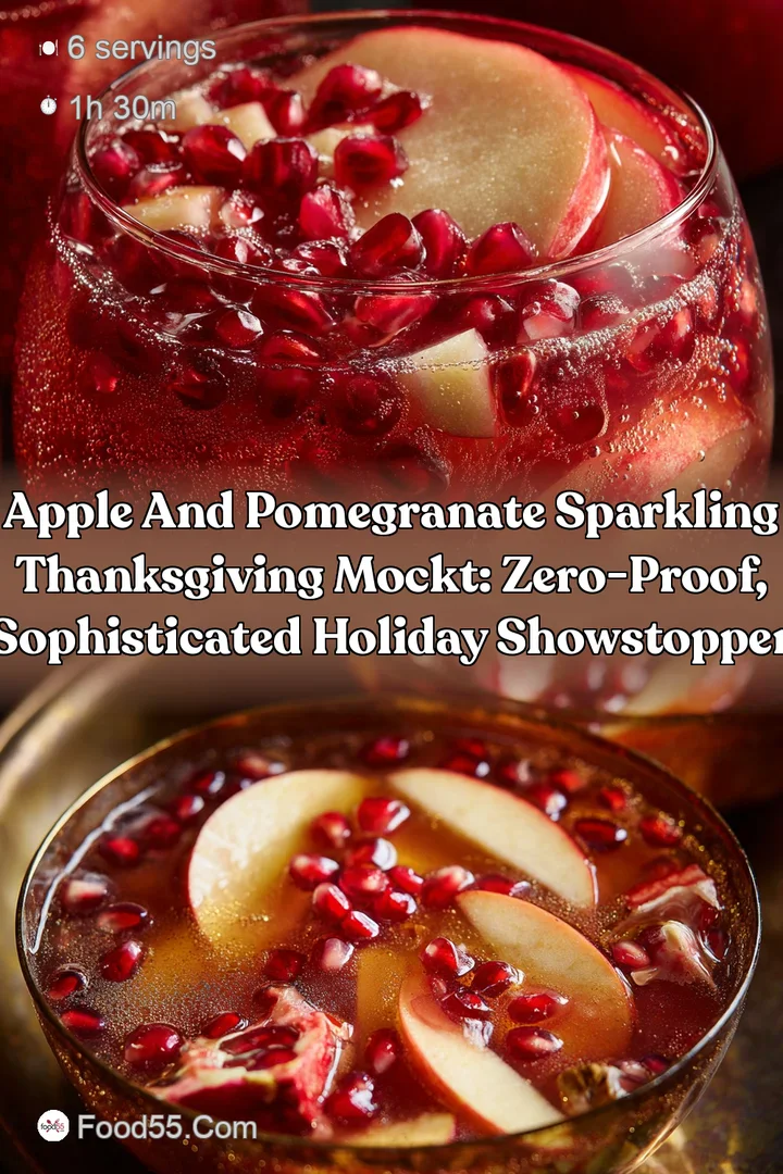 Apple and Pomegranate Sparkling Thanksgiving Mockt: Zero-Proof Sophisticated Holiday Showstopper