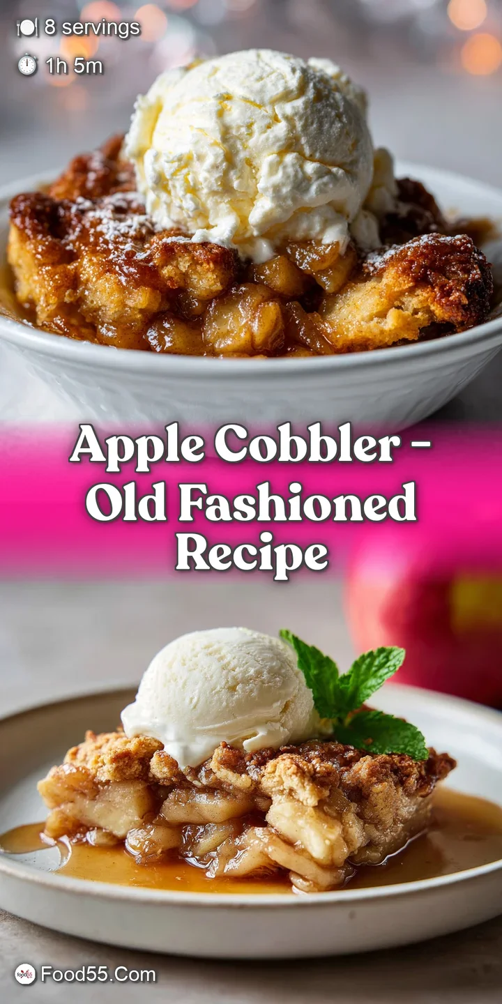 Close-up of a bubbling apple cobbler; visible chunks of soft apples beneath a golden, glistening, and slightly shattered c...