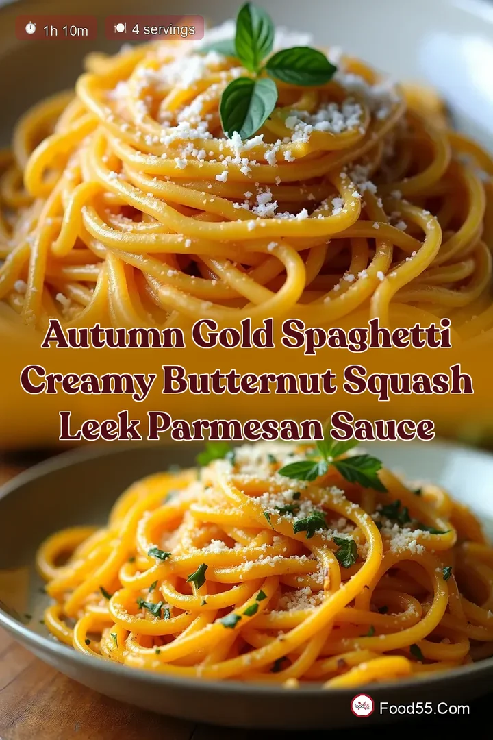 Autumn Gold Spaghetti Creamy Butternut Squash Leek Parmesan Sauce