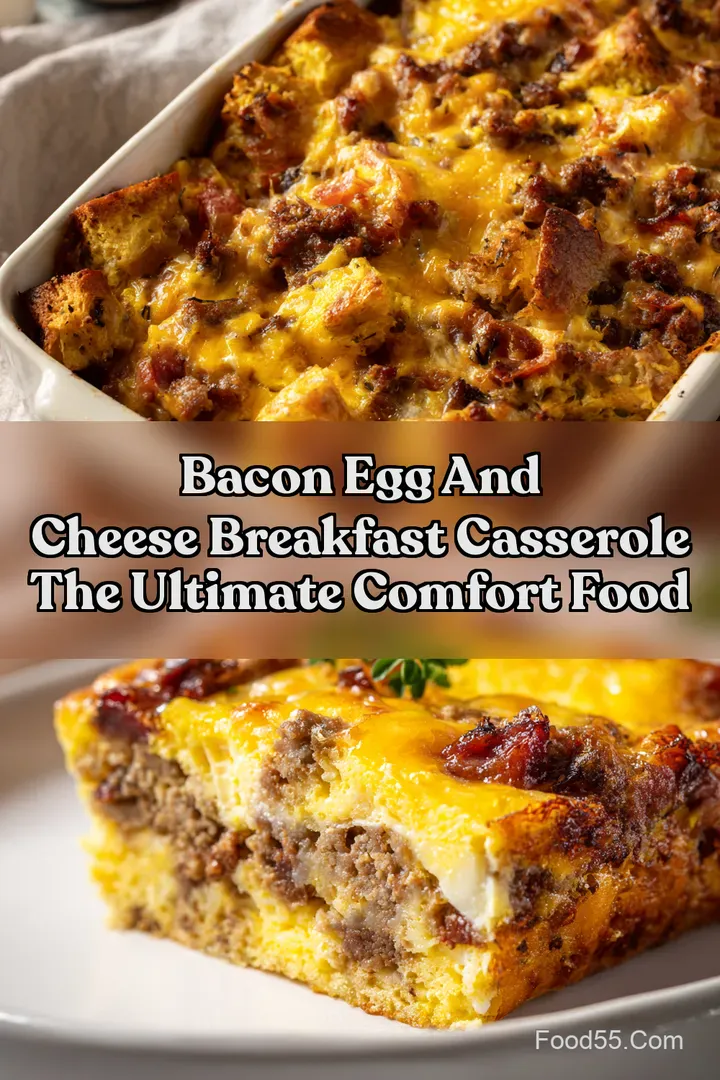 Bacon Egg and Cheese Breakfast Casserole The ULTIMATE Comfort Food : PIN FOR LATER Bacon Egg and Cheese Breakfast Casserole The ULTIMATE Comfort Food