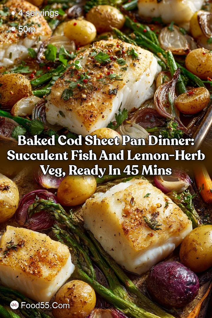 Baked Cod Sheet Pan Dinner: Succulent Fish and Lemon-Herb Veg Ready in 45 Mins