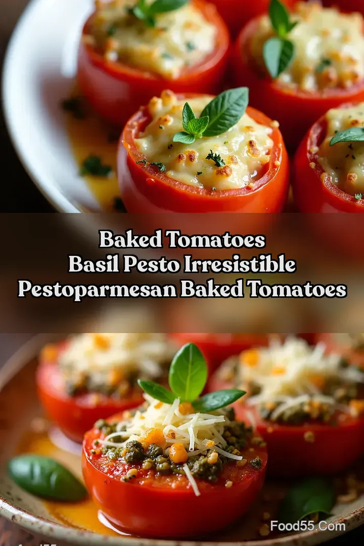 Baked Tomatoes Basil Pesto Irresistible PestoParmesan Baked Tomatoes