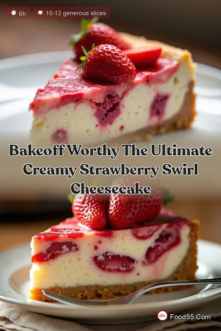 BakeOff Worthy The Ultimate Creamy Strawberry Swirl Cheesecake
