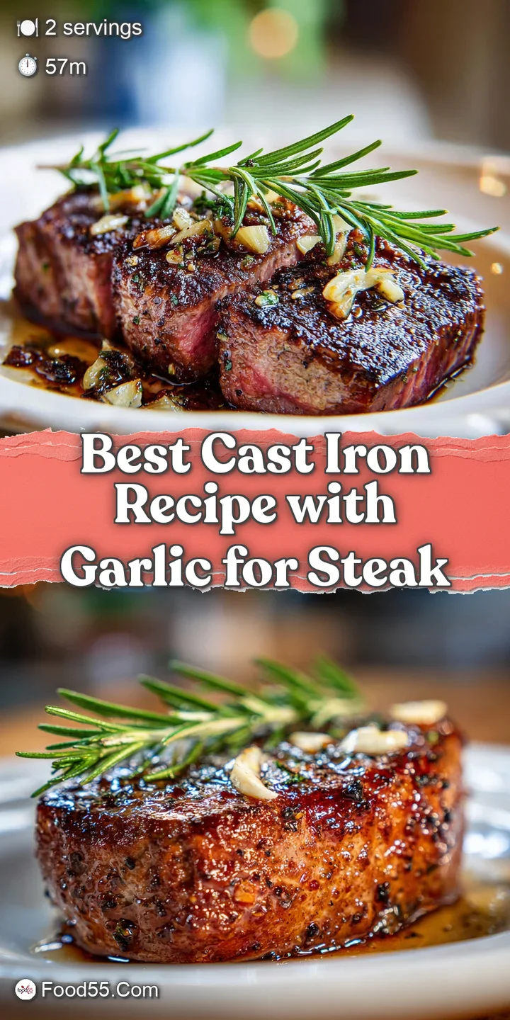 Close-up view of juicy steak with caramelized garlic, glistening with savory oils, inviting you to take a bite of perfection.