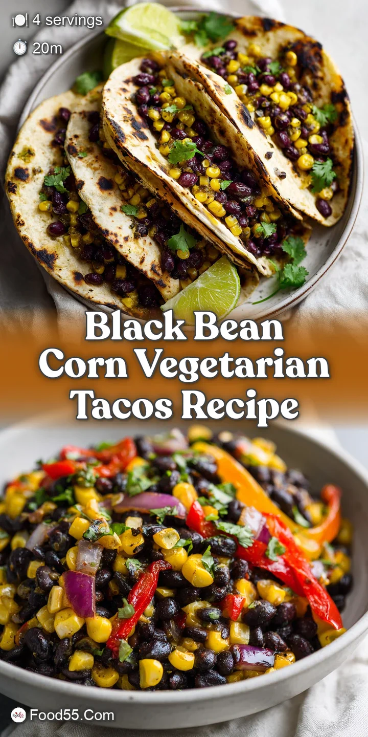 Close-up of a delicious taco showing the juicy black bean and corn filling, with a squeeze of lime for a burst of flavor.