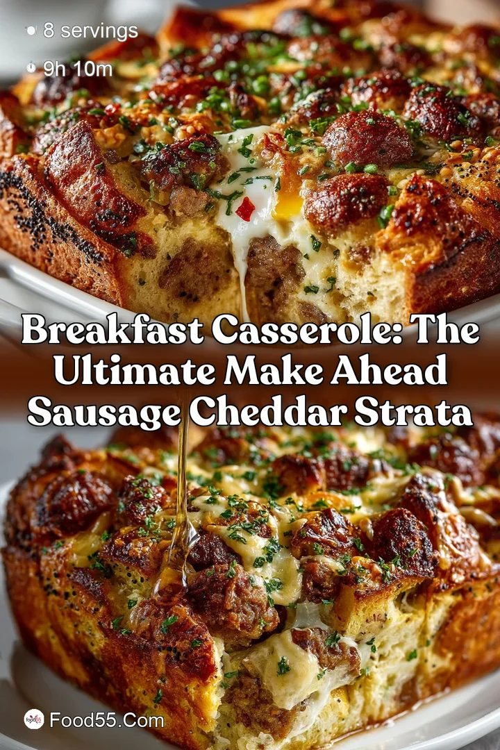 Breakfast Casserole: The Ultimate Make Ahead Sausage Cheddar Strata
