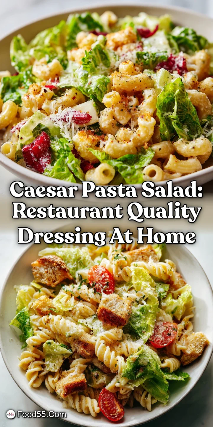 Caesar Pasta Salad: Restaurant Quality Dressing at Home