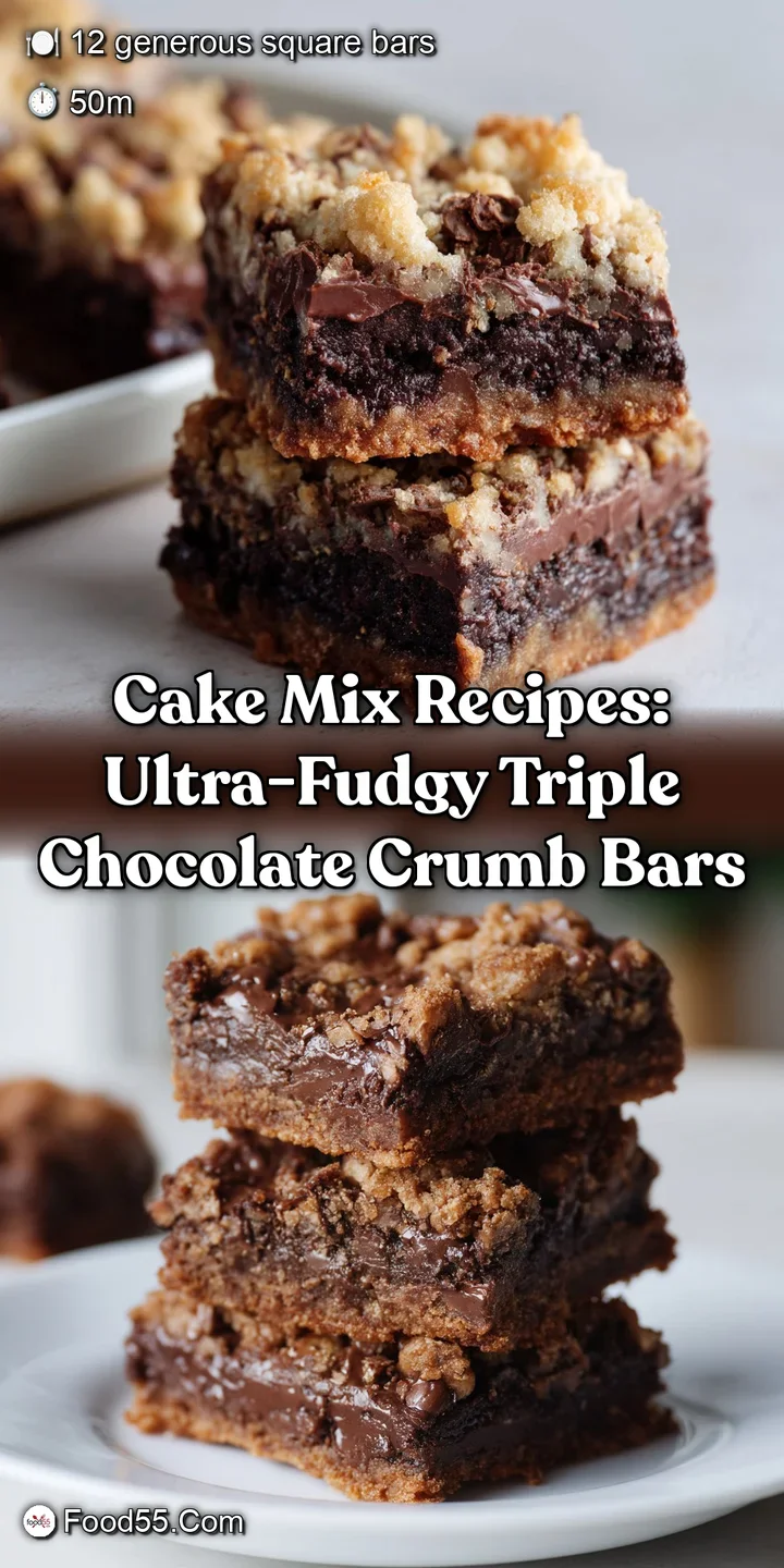 Cake Mix Recipes: Ultra-Fudgy Triple Chocolate Crumb Bars