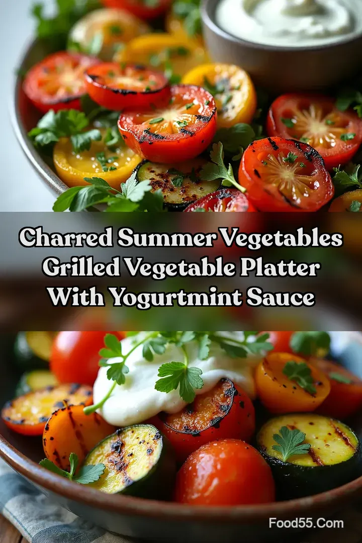 Charred Summer Vegetables Grilled Vegetable Platter With YogurtMint Sauce