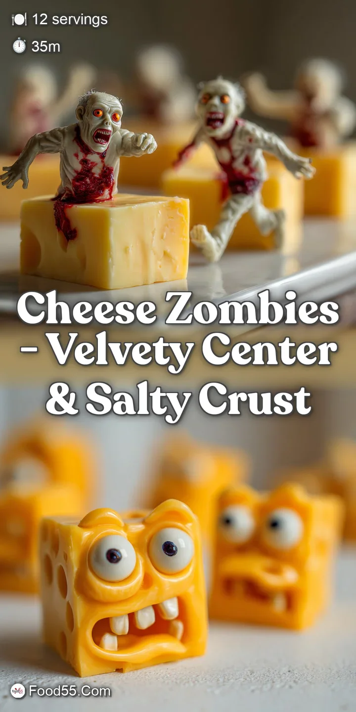 Close-up of a cheese zombie's gooey, stringy cheese pull. Rich golden crust and volcanic molten center, a delicious sensor...