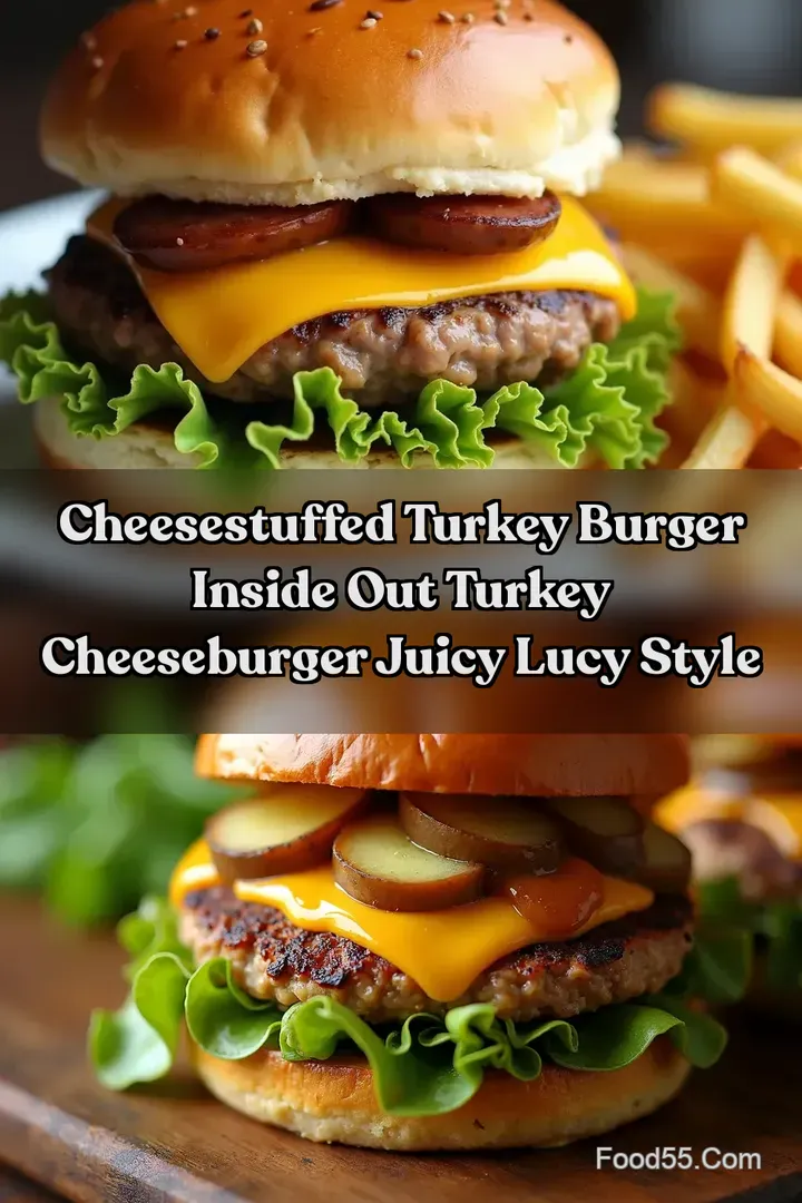CheeseStuffed Turkey Burger Inside Out Turkey Cheeseburger Juicy Lucy Style
