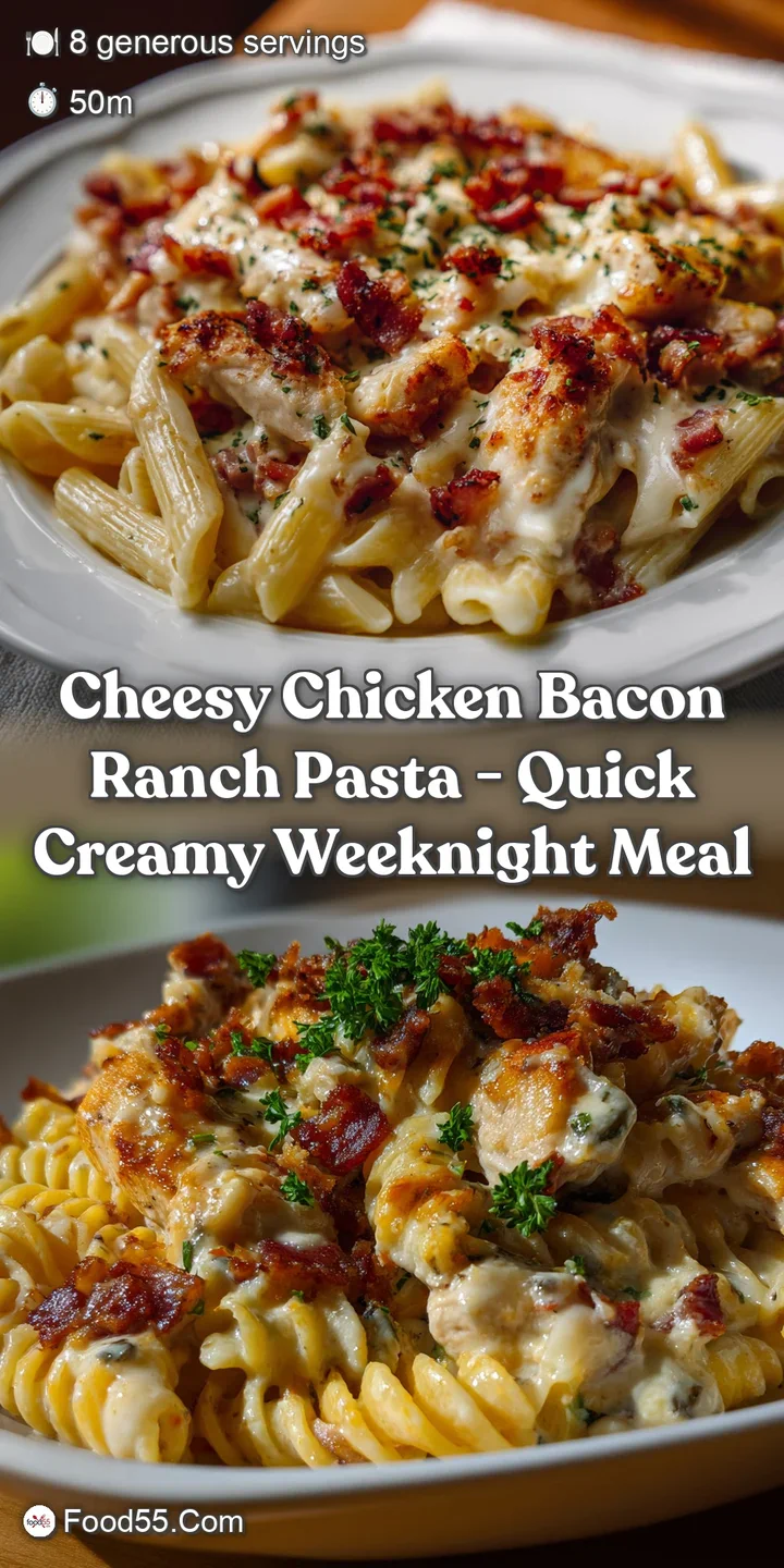 Cheesy Chicken Bacon Ranch Pasta - Quick Creamy Weeknight Meal