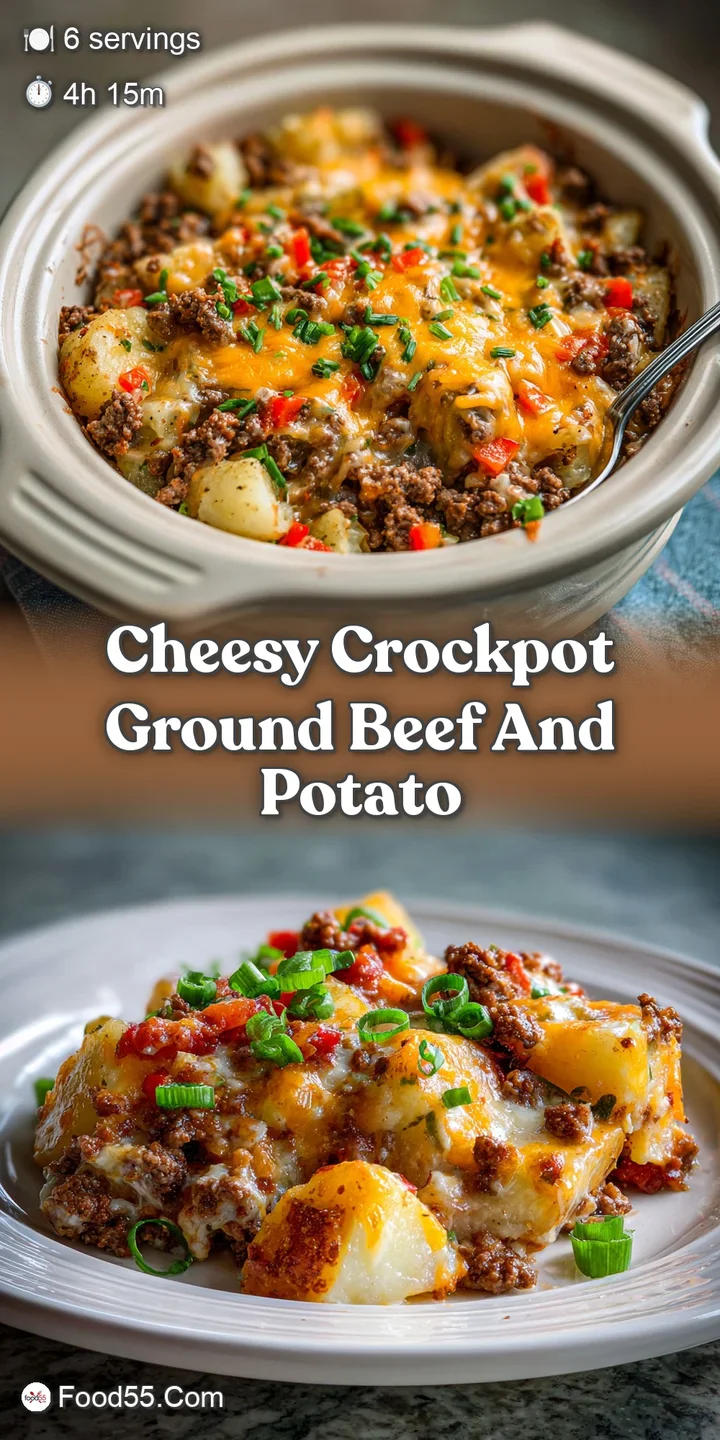 Close-up showcasing the melted, bubbly cheese and seasoned ground beef of this potato casserole. Hints of browning add depth.