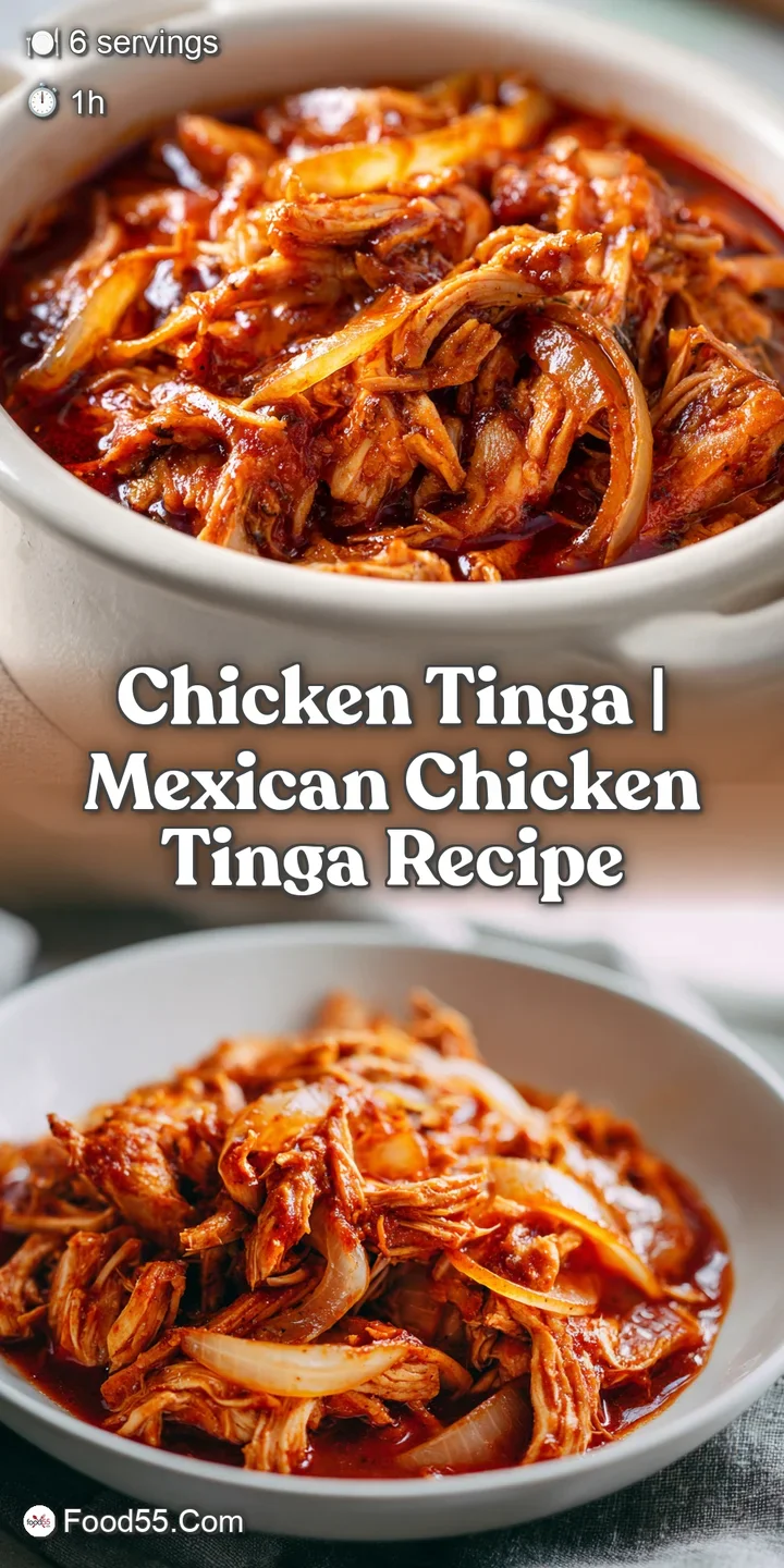 Extreme close-up of juicy, shredded chicken coated in a glossy, smoky red sauce with bits of charred onion.