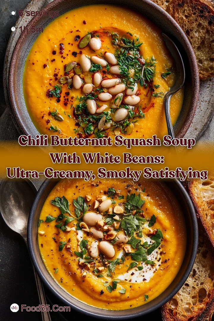 Chili Butternut Squash Soup with White Beans: Ultra-Creamy Smoky Satisfying
