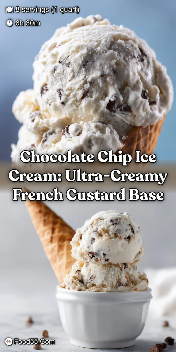 Chocolate Chip Ice Cream: Ultra-Creamy French Custard Base