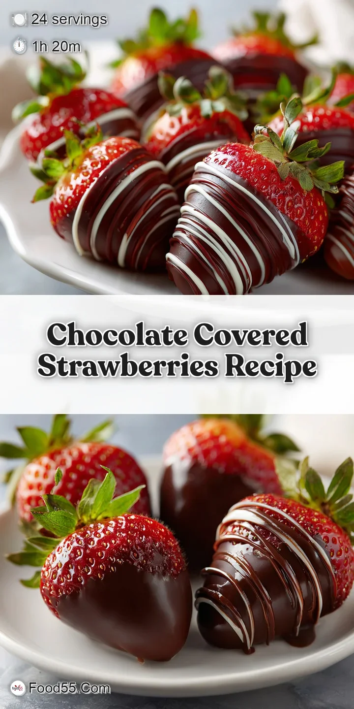 Close-up of a plump strawberry glistening with dark chocolate, showing the smooth, hardened shell and juicy red fruit unde...