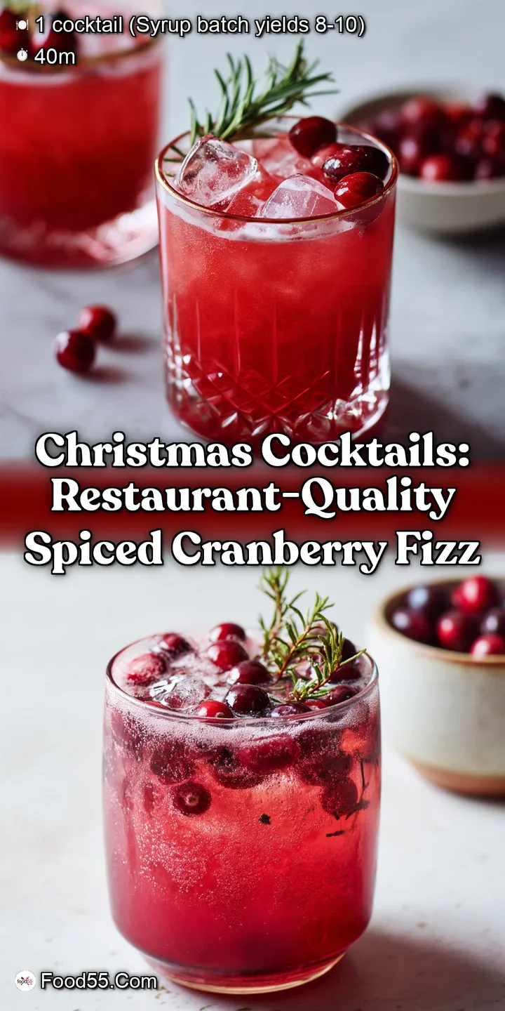 Christmas Cocktails: Restaurant-Quality Spiced Cranberry Fizz