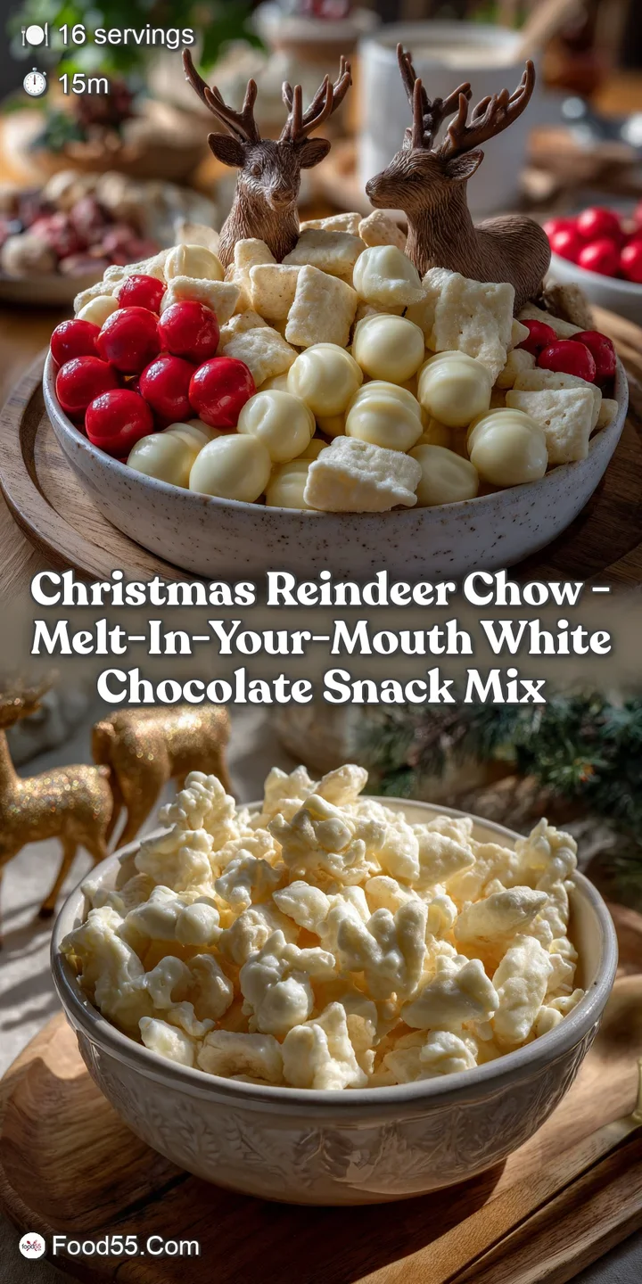 Christmas Reindeer Chow - Melt-In-Your-Mouth White Chocolate Snack Mix