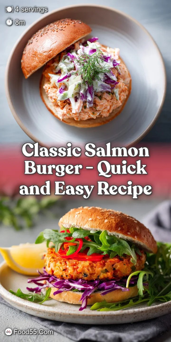 Close-up of a flaky salmon burger, steam gently rising, revealing a tender interior and a vibrant dill garnish.