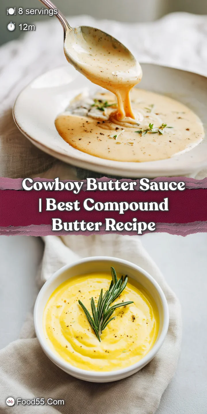 Close-up of creamy, luscious cowboy butter sauce with flecks of garlic and fresh parsley.