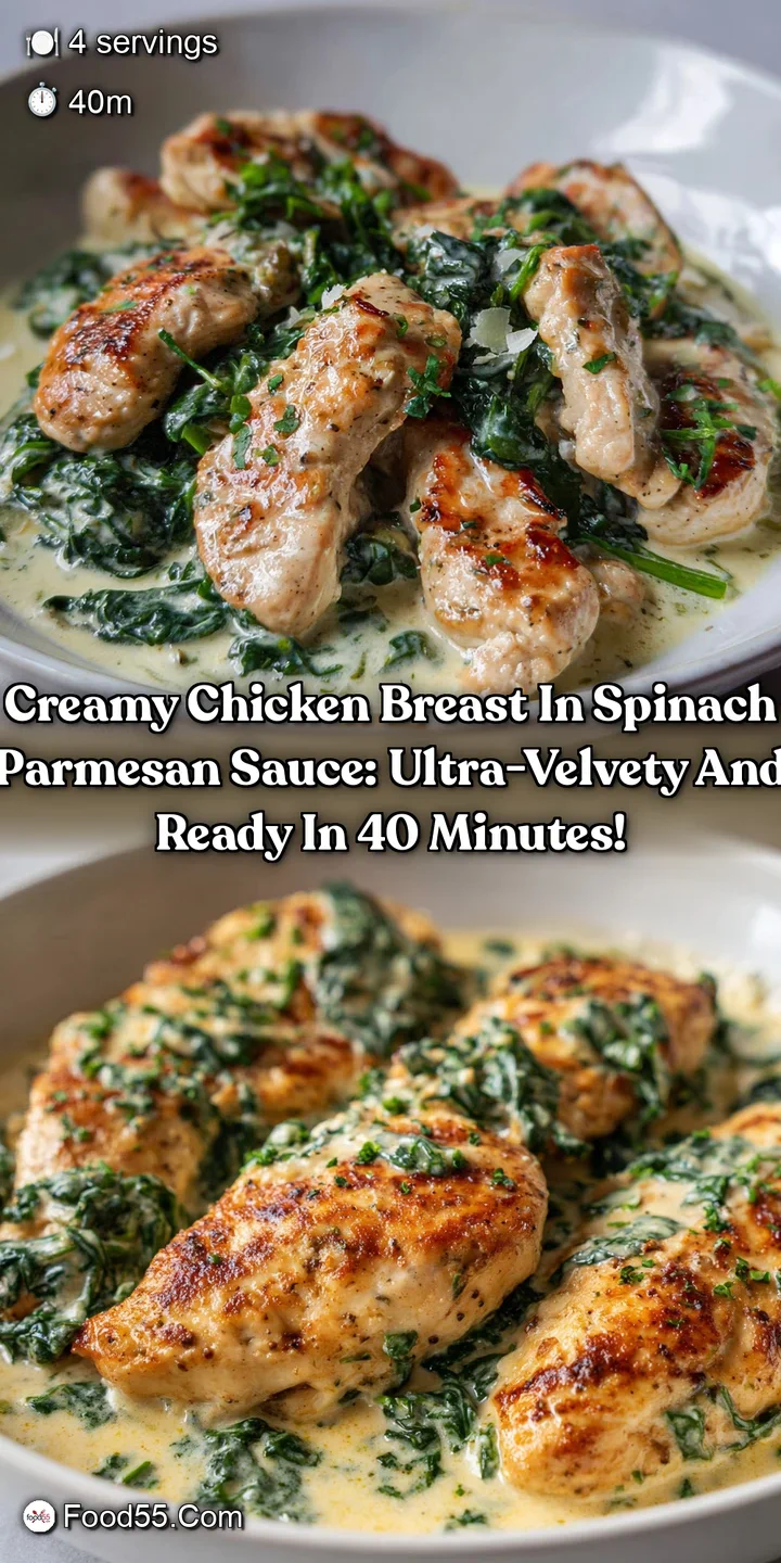 Creamy Chicken Breast in Spinach Parmesan Sauce: Ultra-Velvety and Ready in 40 Minutes!