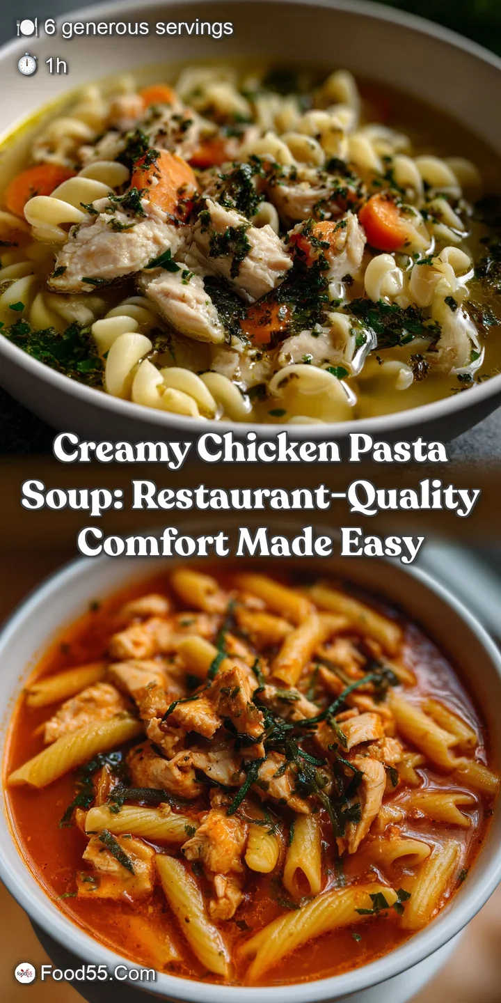 Creamy Chicken Pasta Soup: Restaurant-Quality Comfort Made Easy