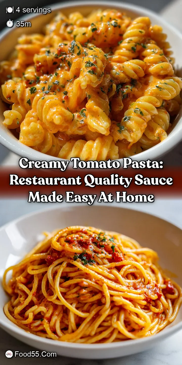 Creamy Tomato Pasta: Restaurant Quality Sauce Made Easy at Home